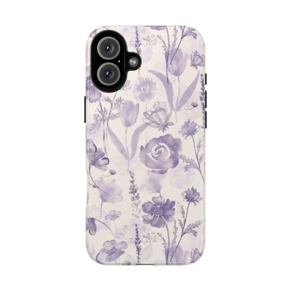 Floral Phone Case, Tough Cases with Purple Flowers, Protective Skin for iPhone, Trendy Accessory, Flower Power Style - Image 54