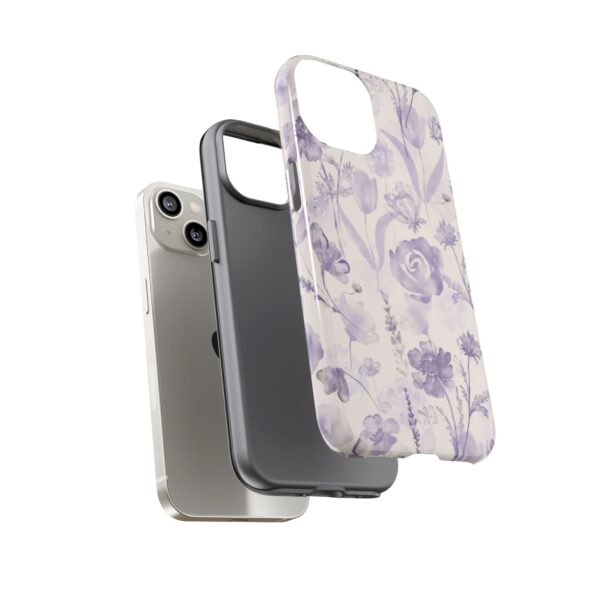 Floral Phone Case, Tough Cases with Purple Flowers, Protective Skin for iPhone, Trendy Accessory, Flower Power Style - Image 3