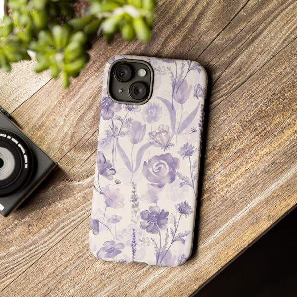 Floral Phone Case, Tough Cases with Purple Flowers, Protective Skin for iPhone, Trendy Accessory, Flower Power Style - Image 41