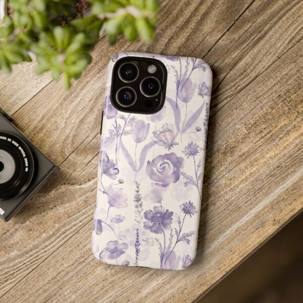 Floral Phone Case, Tough Cases with Purple Flowers, Protective Skin for iPhone, Trendy Accessory, Flower Power Style - Image 62