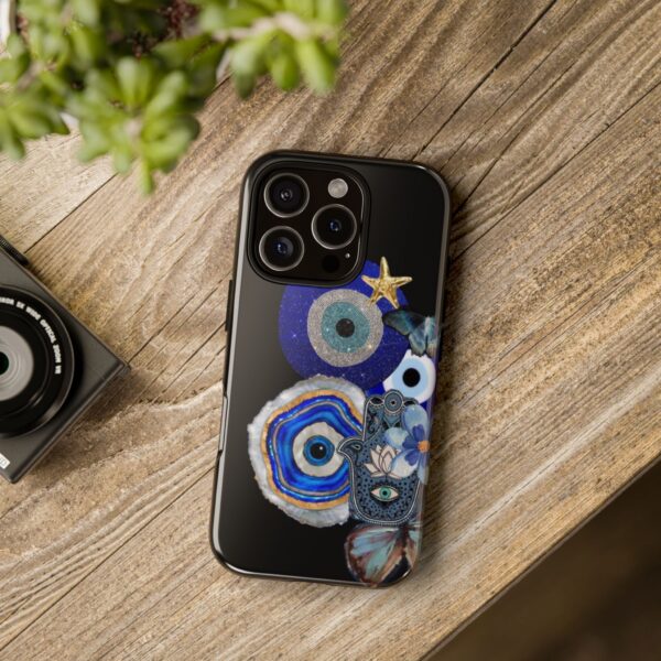 Blue Evil Eye Phone Case, Protective Phone Cover, Unique Phone Accessory, Gift for Her, Bohemian Style Case - Image 15