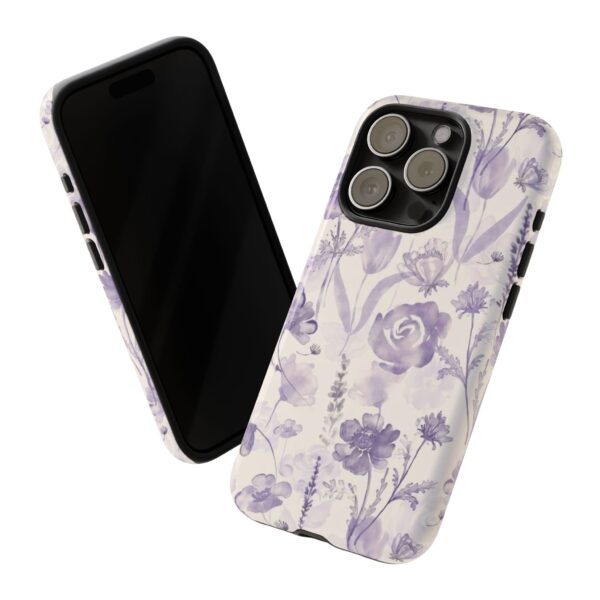 Floral Phone Case, Tough Cases with Purple Flowers, Protective Skin for iPhone, Trendy Accessory, Flower Power Style - Image 43