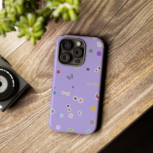 Purple Sticker Phone Case, Tough Phone Cover, Cute Gift for Teens, Fun Cell Phone Accessory, Aesthetic Phone Protector - Image 12