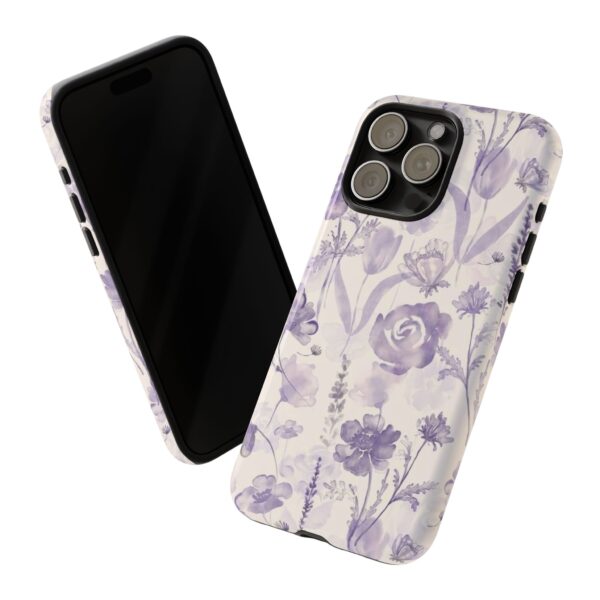 Floral Phone Case, Tough Cases with Purple Flowers, Protective Skin for iPhone, Trendy Accessory, Flower Power Style - Image 46