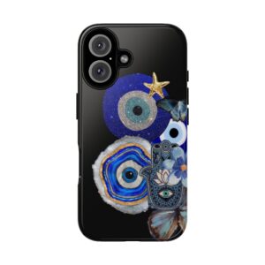Blue Evil Eye Phone Case, Protective Phone Cover, Unique Phone Accessory, Gift for Her, Bohemian Style Case